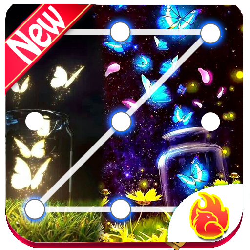 Colorful Glitter Neon Butterfly Lock Screen free icon