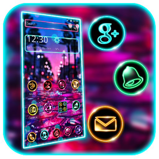 Neon Shiny Street Night Theme🌃 icon
