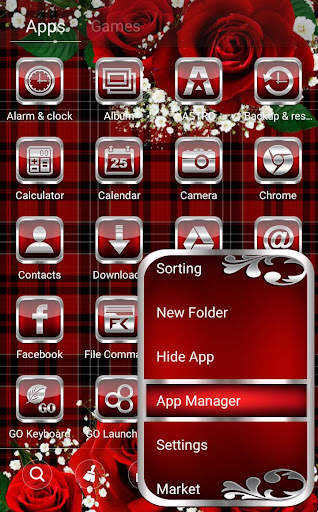 Red Roses Go Launcher  Theme screenshot 3