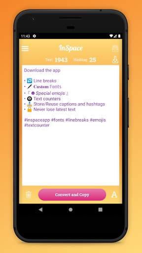 InSpace caption for Instagram screenshot 2