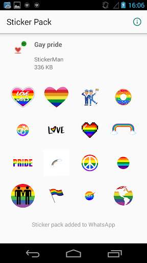 Gay pride stickers - icons for WhatsApp screenshot 1