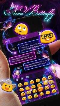 Thème du clavier de néon papillons screenshot 4