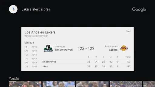 Google app for Android TV screenshot 6