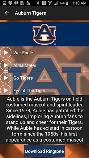 Auburn Tigers Fight Songs screenshot 4
