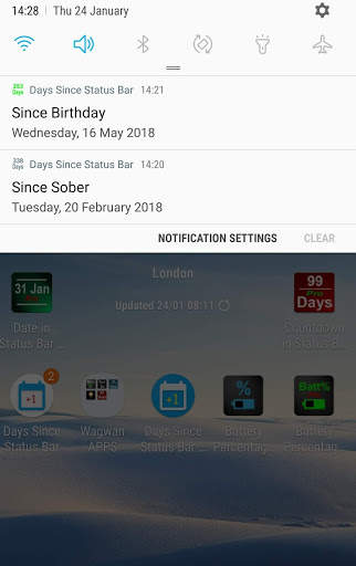 Days Since in Status Bar screenshot 4