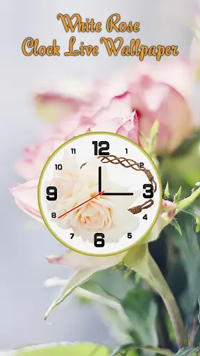 White Rose Clock Live Wallpaper - Clock Wallpaper screenshot 3