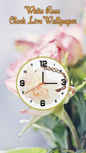 White Rose Clock Live Wallpaper - Clock Wallpaper screenshot 3