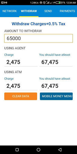 Mobile Money Calculator screenshot 2