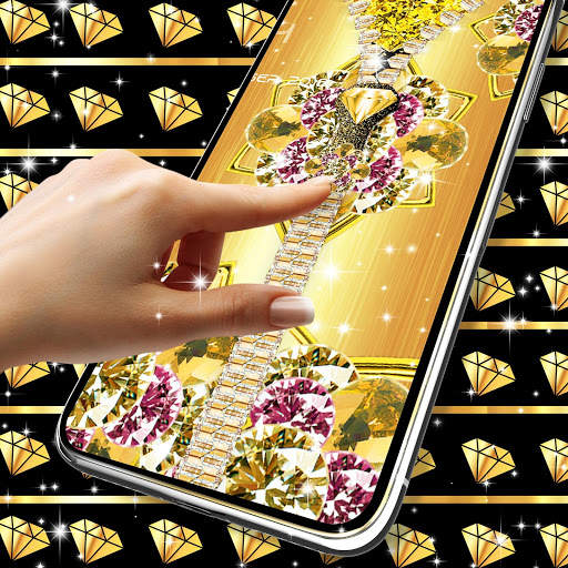 Gold diamond lock screen screenshot 1