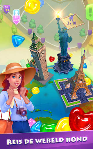 Gummy Drop: match 3 en bouw screenshot 2