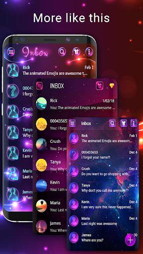 Neon light SMS theme screenshot 3