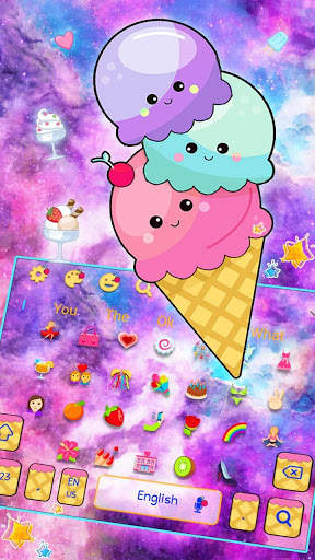 Galaxy Icecream Keyboard Theme screenshot 3