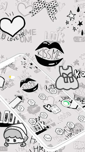 Black & White Graffiti APUS Launcher Theme screenshot 3