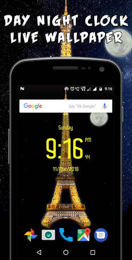 Day night automatic change clock wallpaper screenshot 6