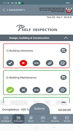 Self Inspection screenshot 2