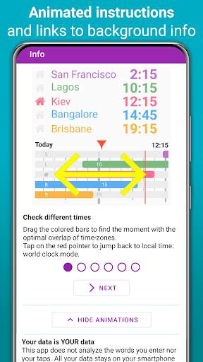 Horzono time zones world clock screenshot 4