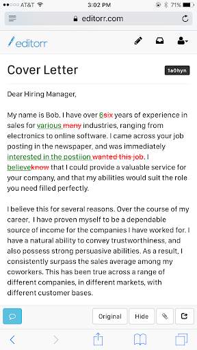 editorr -pay as you go 24/7 proofreading & editing screenshot 2