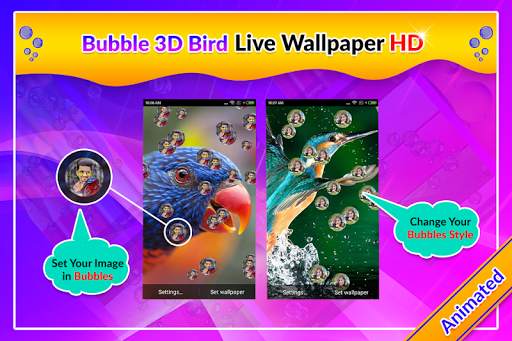Bubble 3D Bird Live Wallpaper скриншот 4