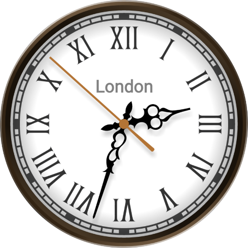 Analog Clock Widget with Alarm icon