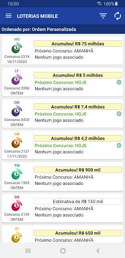 Loterias Mobile: Resultados e Fechamentos screenshot 1