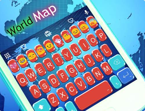 World Map Emoji Keyboard Theme screenshot 5