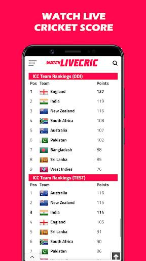 Watch Live Cricket Score & Live Streaming Info App screenshot 3