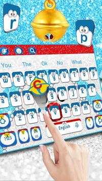 Blue Glitter Diamond Cat Keyboard Theme screenshot 2