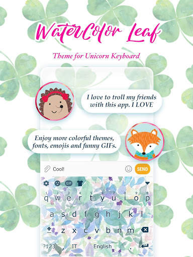 Water Color Leaf Emoji Keyboard Theme screenshot 1