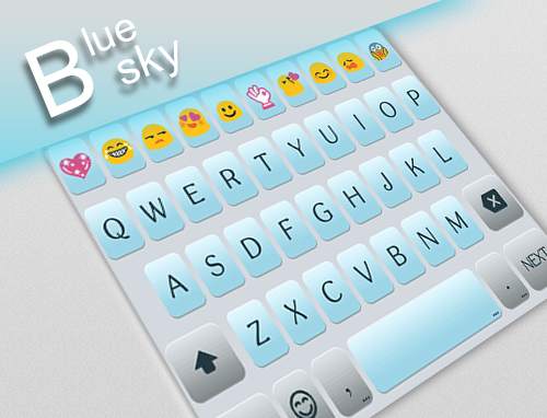 Blue Sky Emoji Keyboard Theme screenshot 5