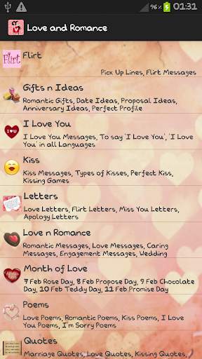 Love Letters & Romantic Quotes screenshot 1