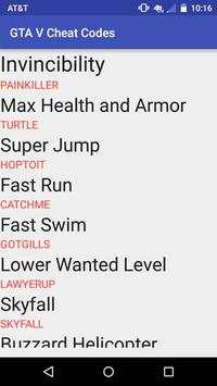 All Cheat Codes for GTA V screenshot 2
