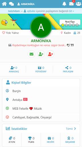 Seviyo - Mobil Sohbet ve Arkadaşlık Portalı screenshot 6