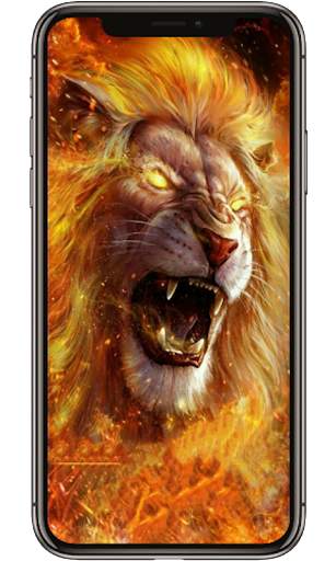 Roaring Fire Lion Lock Lock Screen, Lion wallpaper screenshot 1
