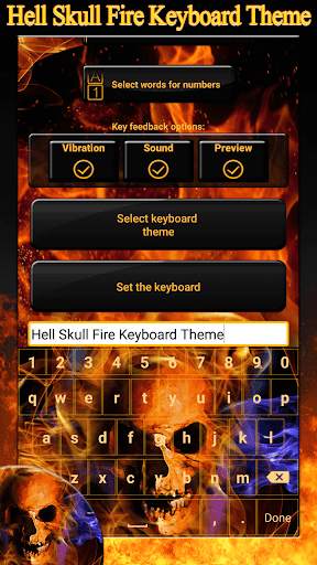 Hell Skull Fire Keyboard Theme screenshot 1