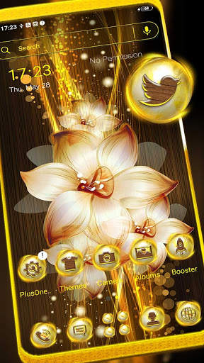 Flower Golden Launcher Theme screenshot 1
