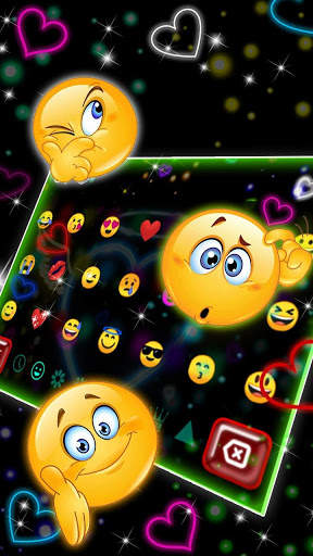 Colorfull Neon Heart Keyboard screenshot 3