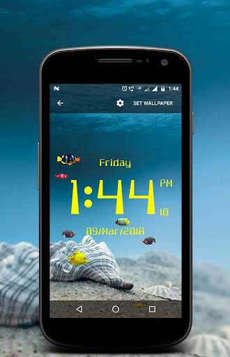 Aquarium digital clock live wallpaper screenshot 2