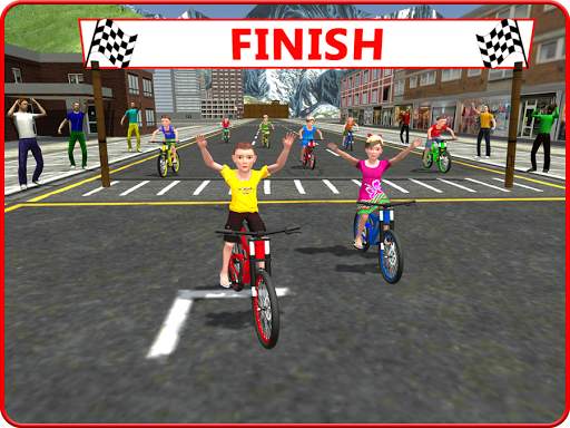 Kids Bicycle Rider Street Race скриншот 10