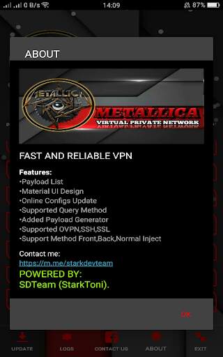 METALLICA VPN APPS screenshot 2