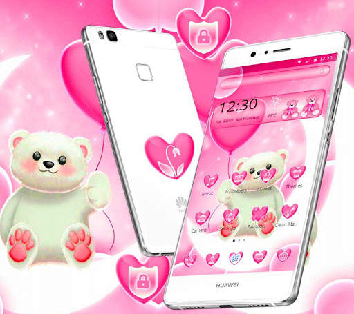 Cute Pink Teddy Theme screenshot 2