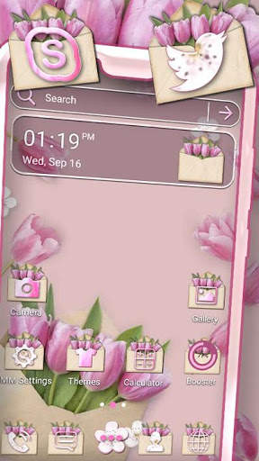 Pink Flower Gift Theme Launcher screenshot 1