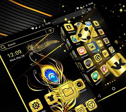 Gold Black Launcher Theme screenshot 4