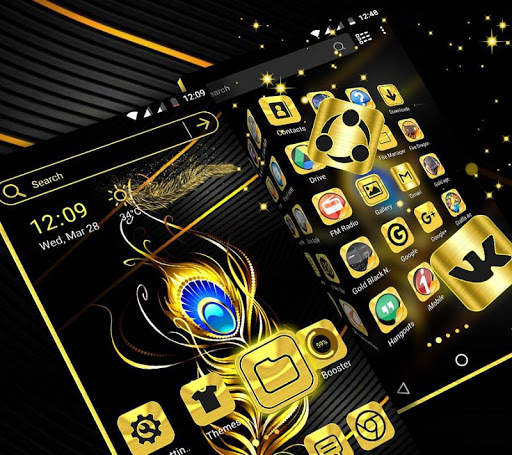 Gold Black Launcher Theme скриншот 4
