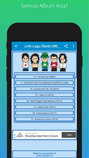Lirik Lagu Slank Offline 2 تصوير الشاشة