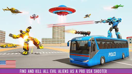 Bus Robot Car War - Robot Game 2 تصوير الشاشة