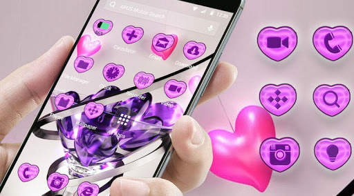 New purple crystal heart APUS launcher free theme screenshot 7