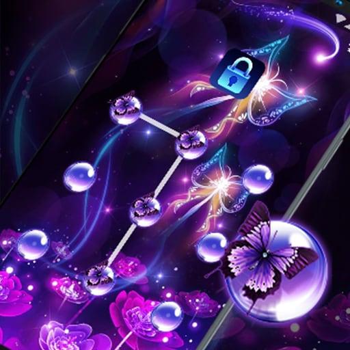 Neon Butterfly - App Lock Master Theme icon