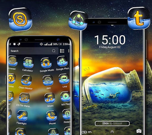 Ocean in Bottle Launcher Theme screenshot 4