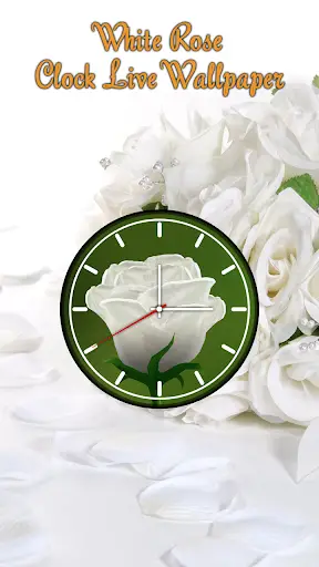 White Rose Clock Live Wallpaper - Clock Wallpaper screenshot 4