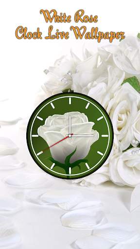 White Rose Clock Live Wallpaper - Clock Wallpaper screenshot 4